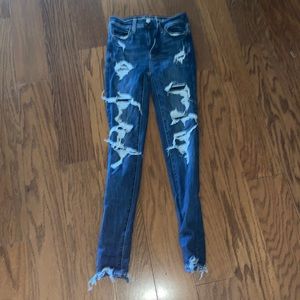 American Eagle fake hole skinny jeans